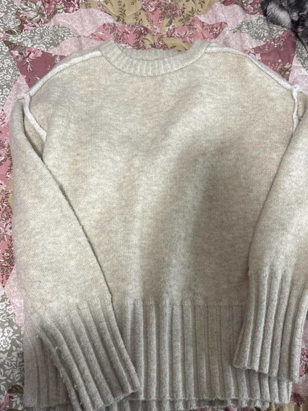 Cozy Neutral Crewneck Sweater in Cream